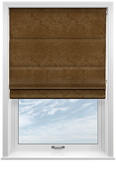 Faux Suede, Mocha - Twist&Fit Roman Blind